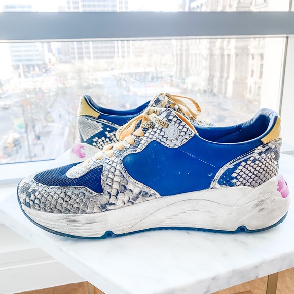 GOLDEN GOOSE ‘RUNNING SOLE’ SNEAKERS, SZ 39 - RARE SNAKE SKIN LEATHER - Picture 6 of 8